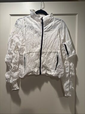 FP Movement Packable White Zip-Front Windbreaker Jacket